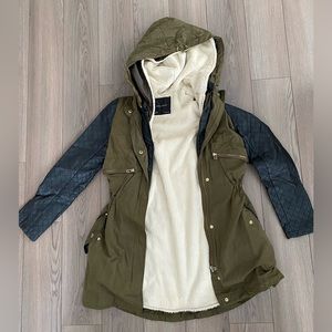 Zara Utility Jacket with Detachable Fur Vest (Size XS)